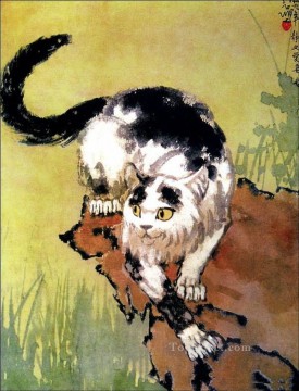 Xu Beihong 猫 2 伝統的な中国 Oil Paintings